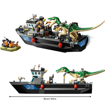 Новый 76941 Транспортный Корабль Tyrannosaurus Baryonyx Покидает Мир Динозавров, Совместимый с 76942 Строительным Блоком, Кирпичами, Игрушками, Подарками Для Детей