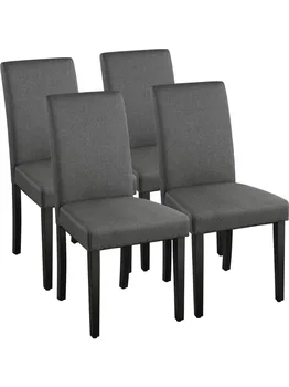 Обеденные стулья Parson с тканевой обивкой, 4шт для дома, темно-серый