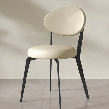 Обеденные стулья в Скандинавском кремовом стиле Минималистичный Бытовой обеденный стул современного дизайна с креативной спинкой Cadeira Home Furniture WZ50DC