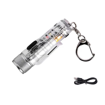 Портативный брелок-фонарик, USB Перезаряжаемый светодиодный фонарик, наружный брелок для ключей