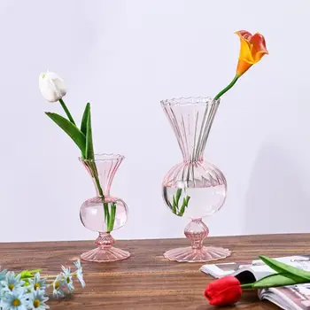 Прозрачная ваза Декоративная ваза для цветов из прозрачного стекла Уникальный декор Декоративная геометрическая прозрачная современная ваза Свадебный подарок