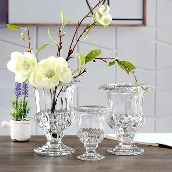 Прозрачная стеклянная ваза для цветов, стеблевая банка для растений, настольная цветочная витрина, декор, стеклянная ваза для свежих или сушеных цветов, стеклянные цилиндрические вазы