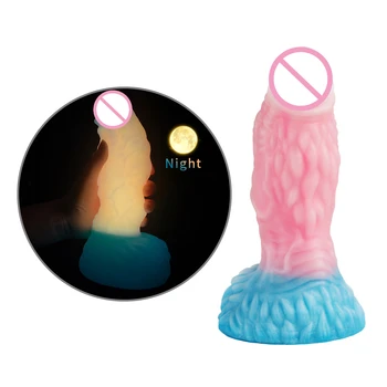 Разноцветный силиконовый фаллоимитатор светящейся формы, Мягкая анальная пробка, Анальные секс-игрушки, мужские и женские мастурбаторы, игры для взрослых, эротические секс-игрушки.