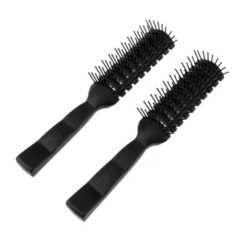 () Расческа для волос с черной ребристой ручкой 7,7 дюйма, расческа для массажа, парикмахерских, домашнего использования в салоне красоты