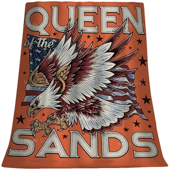 Ретро дизайн Королева Песков Орел Флаг США Оранжевый фон Мягкое уютное фланелевое одеяло