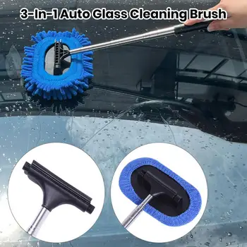 Телескопическая щетка для мытья окон, Многофункциональный Очиститель лобового стекла автомобиля, Аксессуары для мойки автомобилей от запотевания для автомобиля