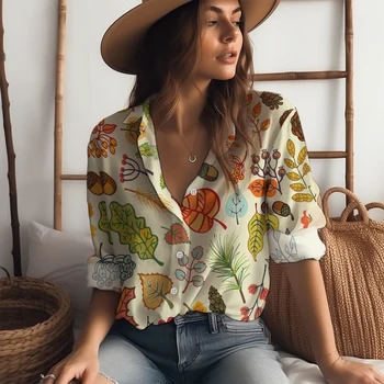 Темпераментная рубашка с длинным рукавом, женская модная повседневная рубашка на пуговицах для отпуска, весенне-осенняя высококачественная свободная рубашка