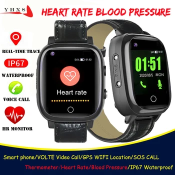 Умные часы для видеозвонков 4G, Пожилые родители, монитор сердечного ритма, артериального давления, камера отслеживания местоположения GPS, Телефон Android, Умные часы