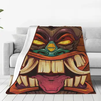 Экзотическое Флисовое одеяло в стиле головы Тики, Одеяла для кровати, Легкое Покрывало для спальни